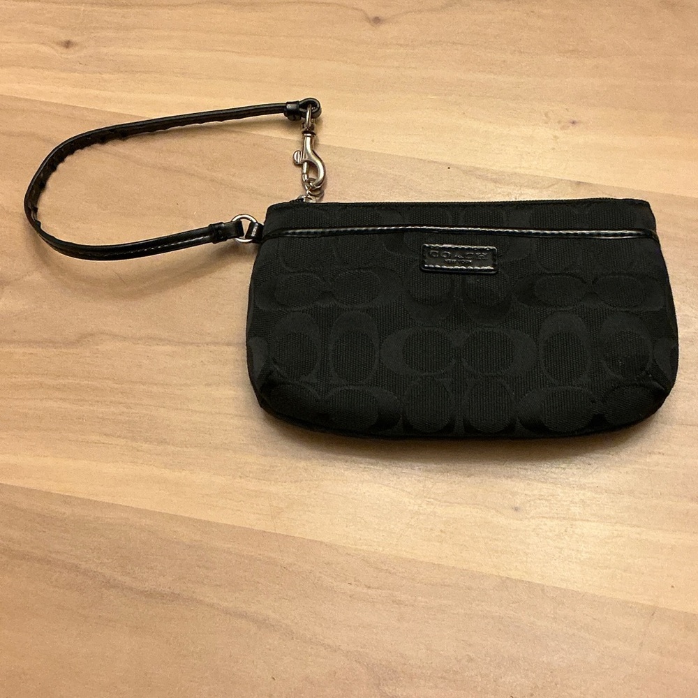 Coach Black Signature Wristlet